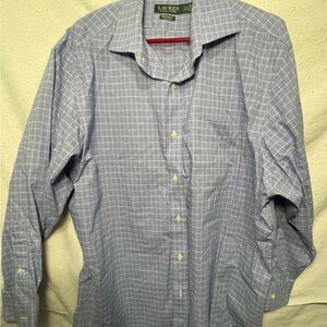Ralph Lauren Light Blue Plaid Dress Shirt